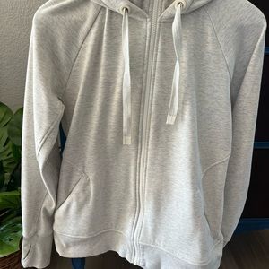 Athleta Triumph Hoodie, Fog Grey Heather SIZE Large L